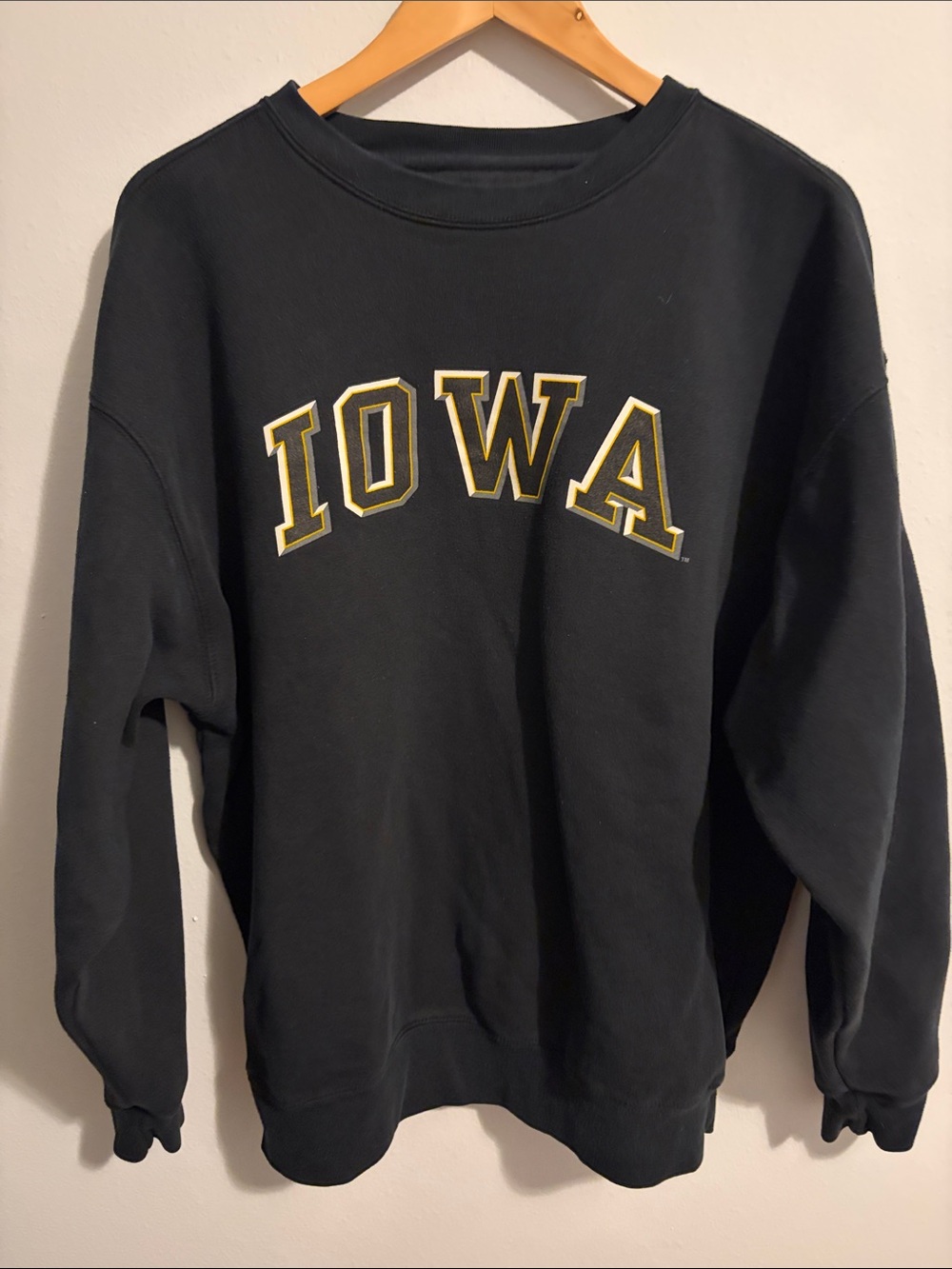 Jansport Black Crewneck Sweatshirt with Gold 'IOWA' Logo